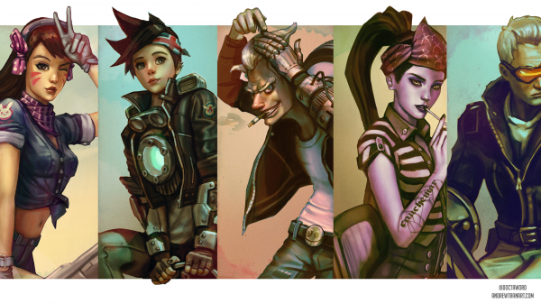 Overwatch,trò chơi điện tử,D Va Overwatch,Tracer Overwatch,Junkrat Overwatch,Widowmaker Overwatch