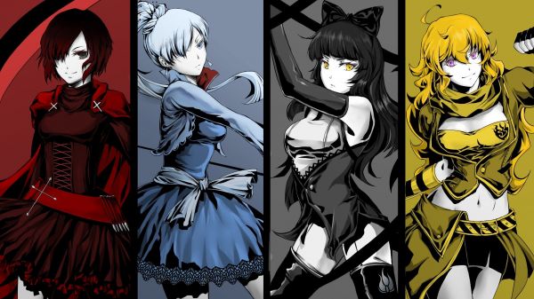 1920x1080px,애니메이션,블레이크 벨라,루비 로즈,RWBY,Weiss Schnee