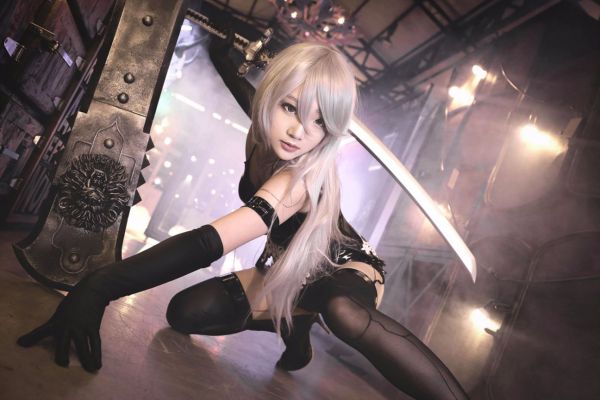 платинени блондинка,азиатски cosplayer,косплей,Nier Автомати,A2 Nier Автоматика,miyuko