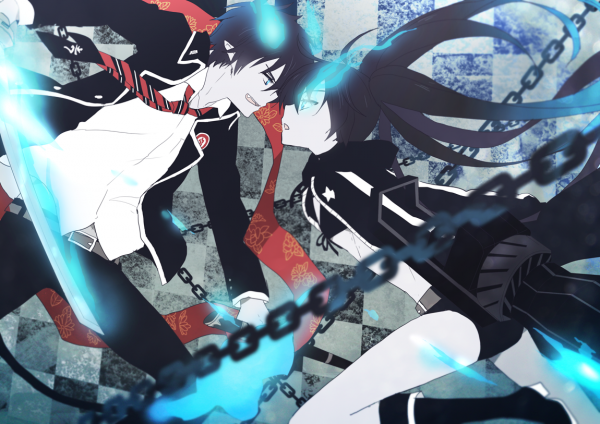 anime,Blue Exorcist,Okumura Rin,Black Rock Shooter