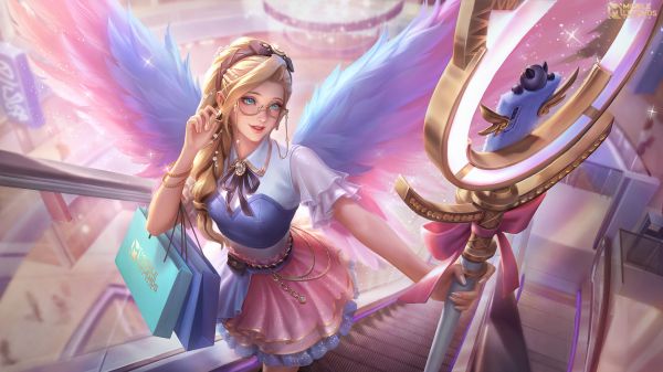 disegno,rosa,Gagaya,Mobile Legends,bionda,high angle