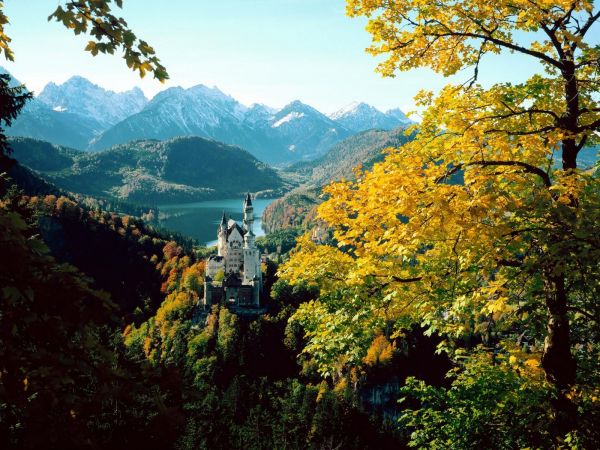 castle,Bavaria,Germany,height,autumn