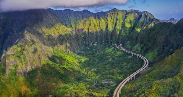 1920x1015 px,luchtfoto,Bos,Hawaii,snelweg,landschap