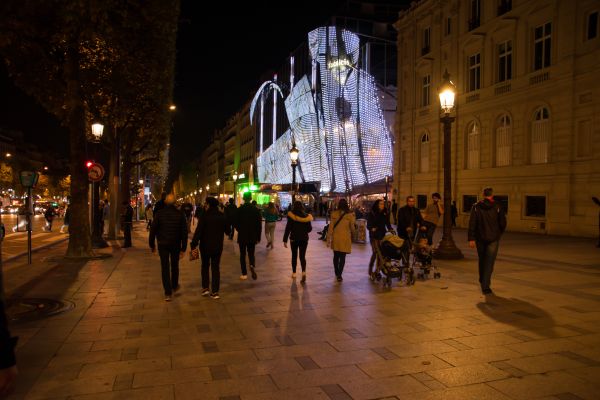 templo, ciudad, calle, noche, arquitectura, la carretera