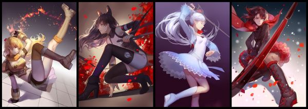 anime, Blake Belladonna, RWBY, Yang Xiao Long, ruby rose, Weiss Schnee