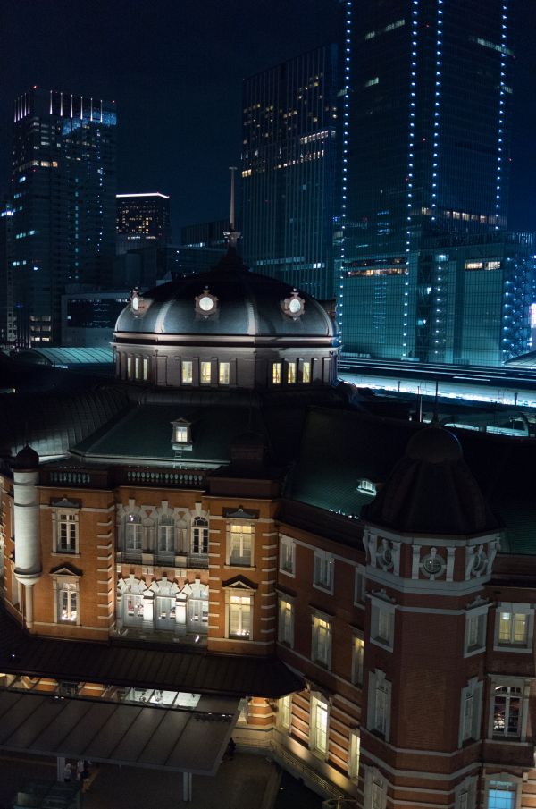 Japão, cidade, Paisagem urbana, noite, arquitetura, reflexão