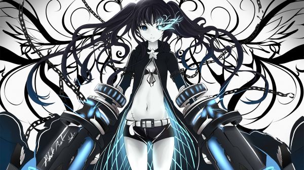 Black Rock Shooter,Illustration,einfarbig,Anime,Anime Mädchen,Comics