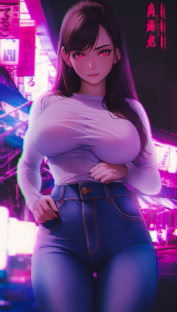 anime,anime girls,cyberpunk,Giappone,strada,neon