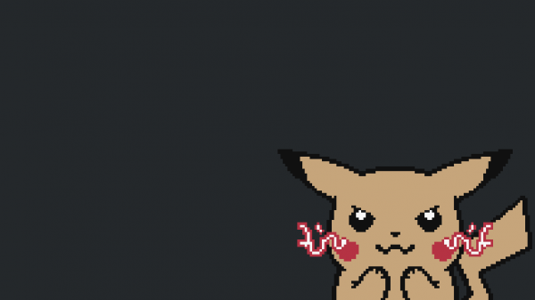 Pikachu, egyszerű háttér, pixel art, pokemon, minimalizmus, egyszerű