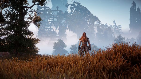 Horizon Zero Dawn,skærmbillede,alu,dystopisk,bymæssigt forfald