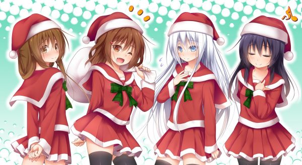 Akatsuki KanColle,anime,animemeisjes,Hibiki KanColle,2182x1200 px,Kerstmis-