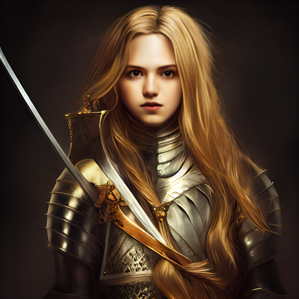 ai art,Midjourney AI,AI generated,armure,blond,cheveux longs