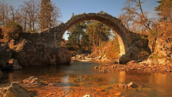 landschap,meer,water,rots,reflectie,brug