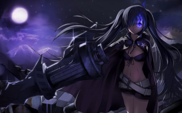 anime,gadis anime,Penembak batu hitam,Kekuatan Black Rock Shooter,kegelapan,senjata