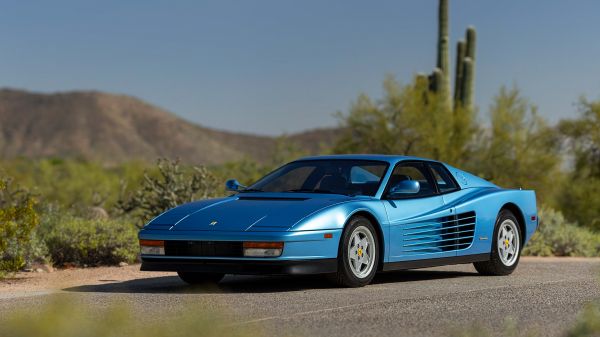 Ferrari Testarossa,mobil biru,mobil Italia,80s cars