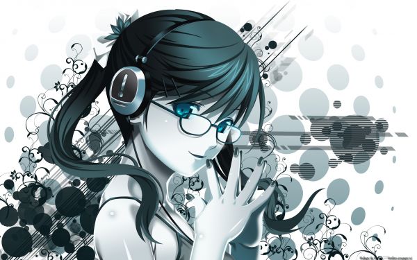 illustration,Anime,Filles anime,des lunettes,dessin,Monochrome