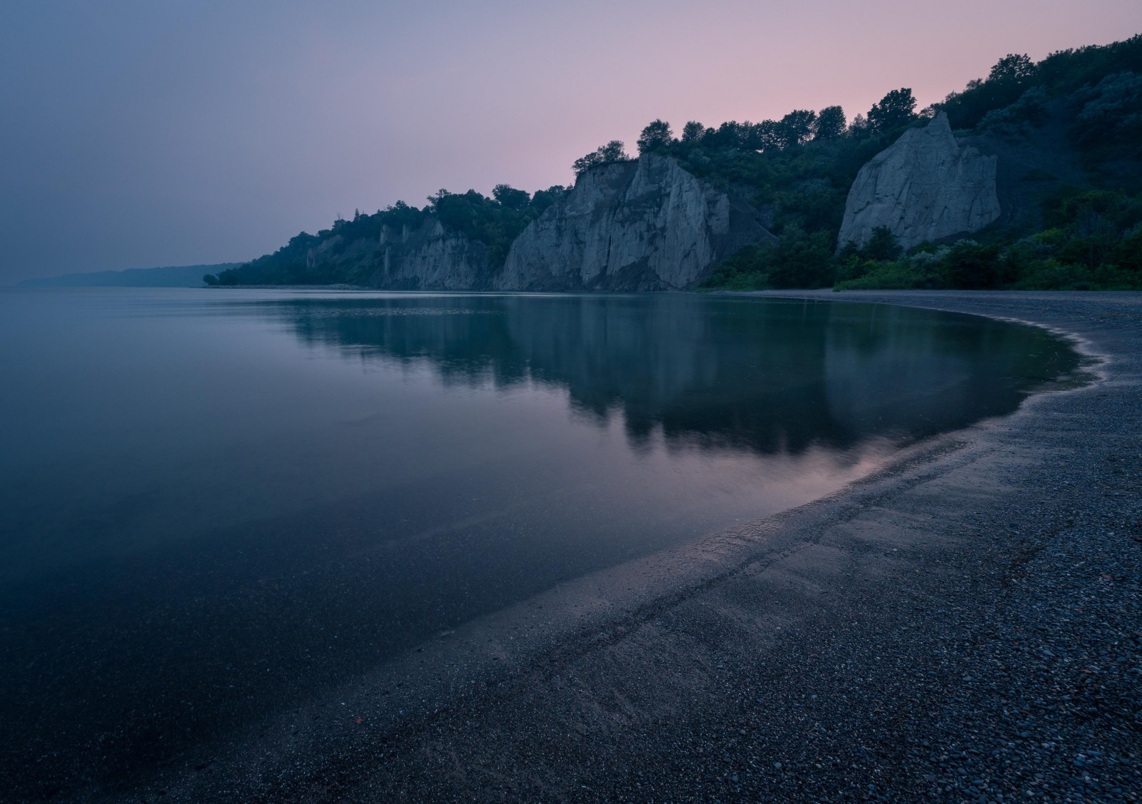 lake, nature, landscape, beach, sunset, dusk, Lake Ontario, Ontario, Canada, cliff