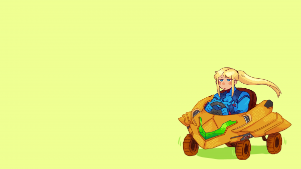 Samus Aran,μηδέν κοστούμι,Zero Suit Samus,διαστημόπλοιο,Kart,τιμόνι