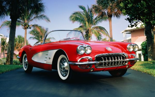 Chevrolet Corvette,Chevrolet,1960 chevrolet corvette,Konvertibilní,Červené,dlaň