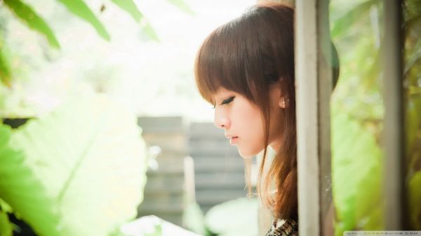 women,portrait,Asian,photography,dress,green