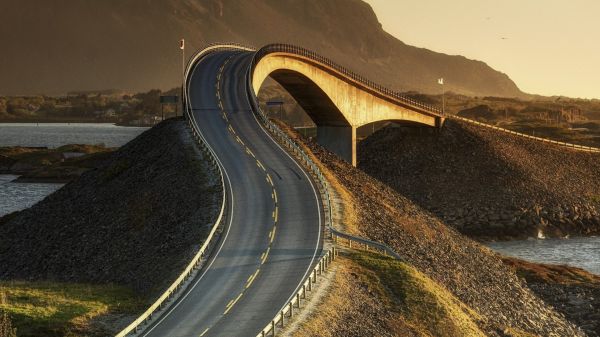 Norwegia,Droga Oceanu Atlantyckiego,odbicie,Droga,most,Autostrada