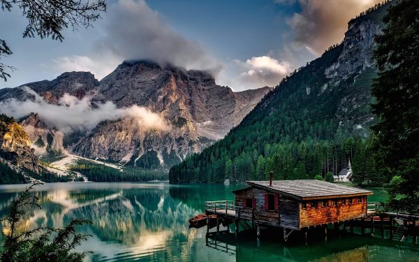 風景,イタリア,湖,自然,反射,朝