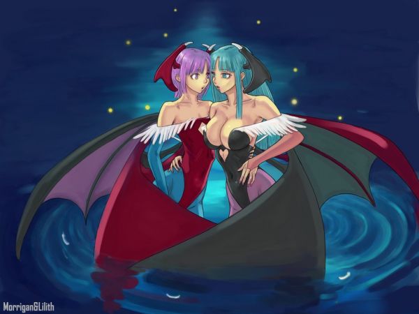 illustrazione,anime,anime girls,grandi tette,succube,Morrigan Aensland