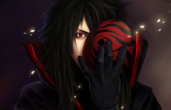 Anime, Naruto Shippuuden, Sharingan, démon, masque, Uchiha Madara