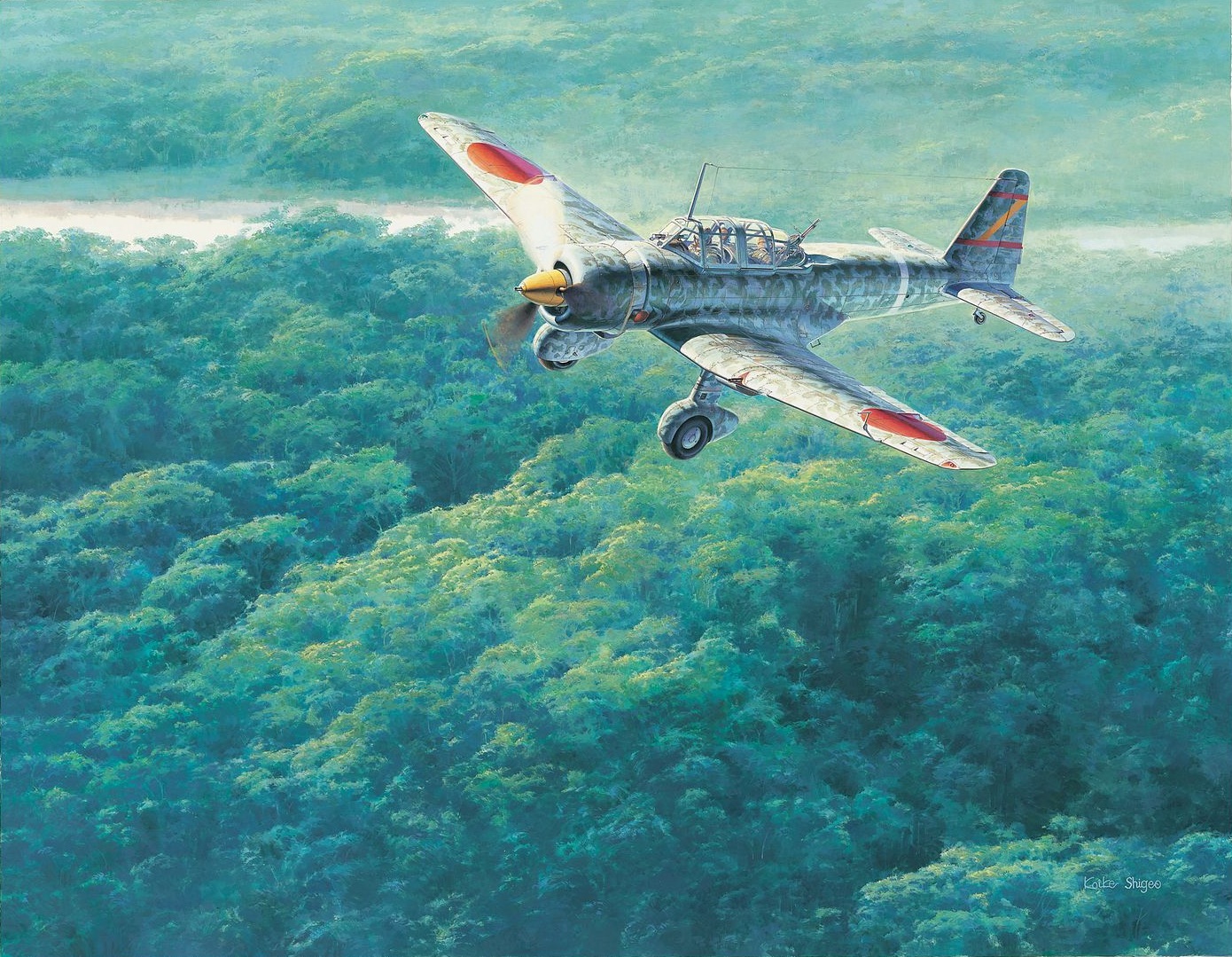 guerra, seconda guerra mondiale, world war, militare, aerei militari, aereo, aereo, opera d'arte, Boxart, Giappone, Imperial Japanese Army Air Service, foresta