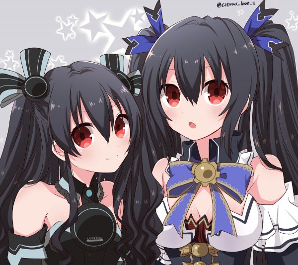 аниме,Аниме девушки,Hyperdimension Neptunia,Noire Hyperdimension Neptunia,Uni Hyperdimension Neptunia,Хвостик