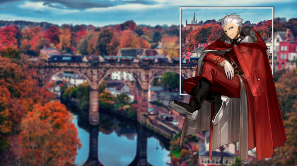 Fate Series,picture in picture,city,Fate Extra,Fate Extra CCC,anime boys