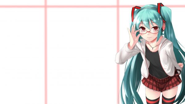 Vocaloid,Hatsune Miku,animemeisjes,eenvoudige achtergrond,groen haar,lang haar