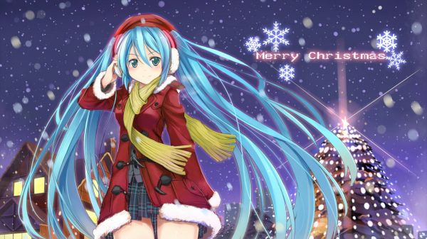 クリスマス,christmas clothes,初音ミク,アニメ,アニメの女の子,ボーカロイド