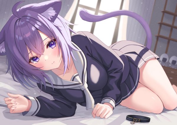 Anime,Meninas anime,Virtual Youtuber,Hololive,rabo,Nekomata Okayu