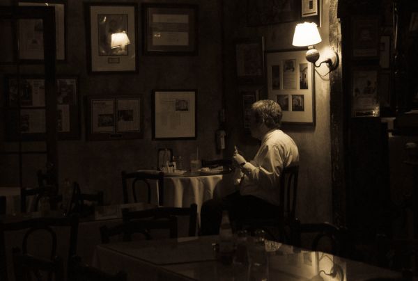 aliments,noir et blanc,sépia,bar,nuit,dîner