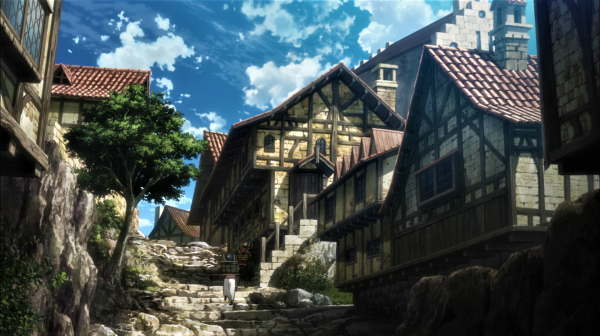 rumah,cerobong asap,Shingeki no Kyojin,Mikasa Ackerman,Eren Jeager,tangga