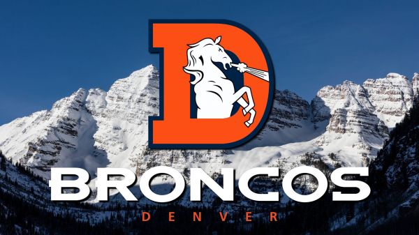 Denver broncos,NFL,logotipo,Alternate Logo,Coberto de neve,Sinos marrons