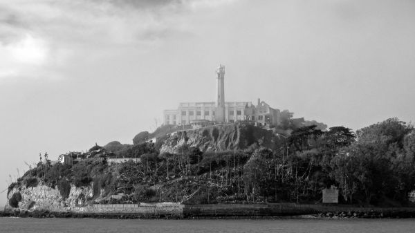 Tek renkli,sis,Alcatraz,San Francisco,Hapishane,Fotoğraf