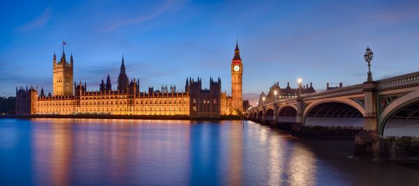 London, Stadt, Stadtbild, Nacht-, Betrachtung, Sonnenuntergang