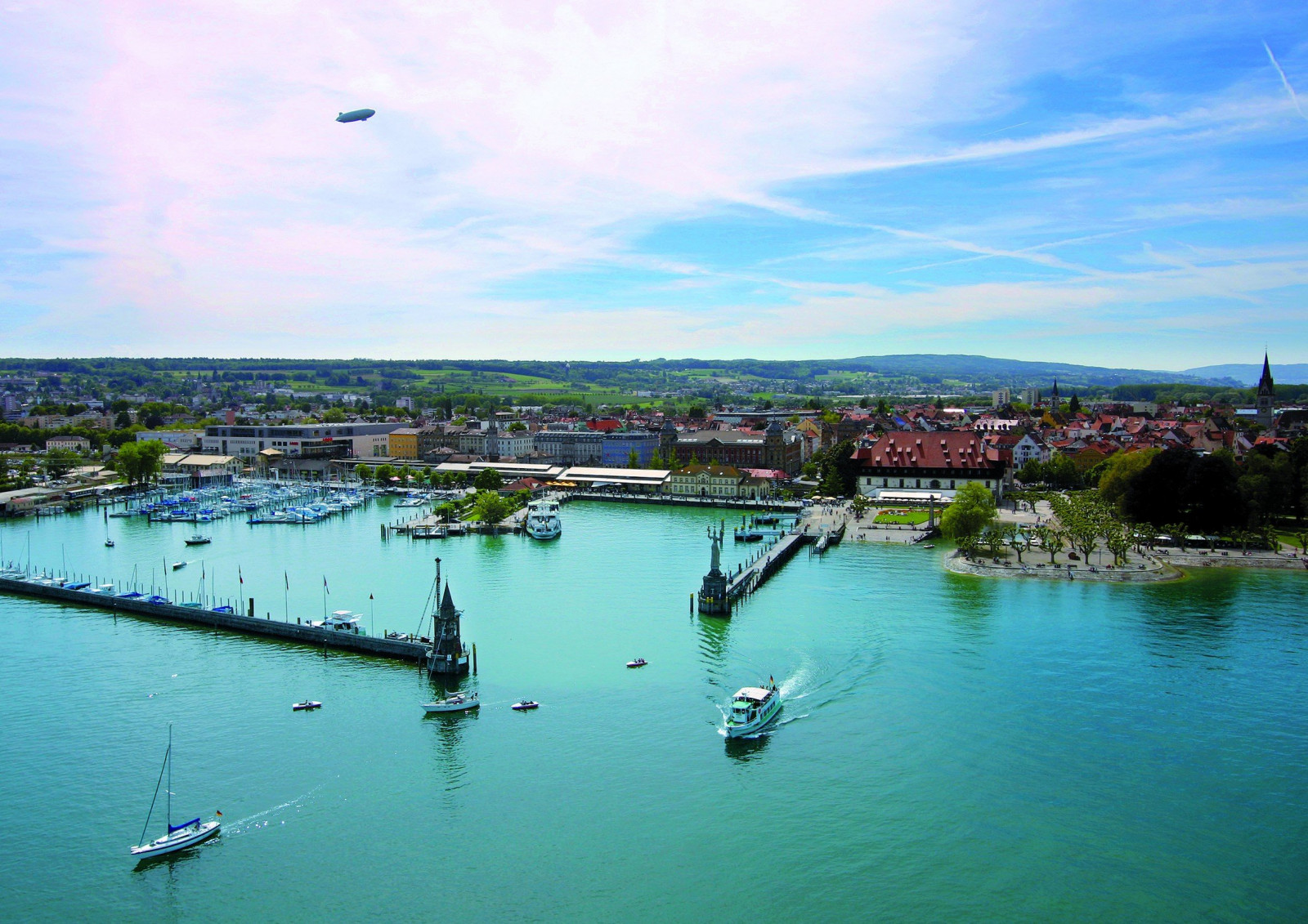 2362x1670 px, vista aérea, Konstanz, lago, Lago de Constanza