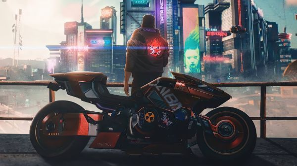 motociclista,motociclo,John Wick,veicolo,videogiochi,città