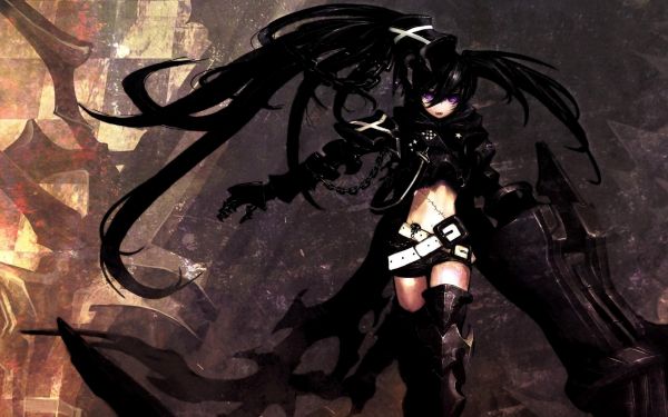 anime,anime jenter,Insane Black Rock Shooter,demon,mørke,skjermbilde