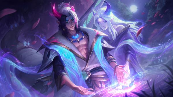 spirit blossom,Spirit Blossom League of Legends,League of Legends,digital konst,Aphelios League of legends,Adcarry