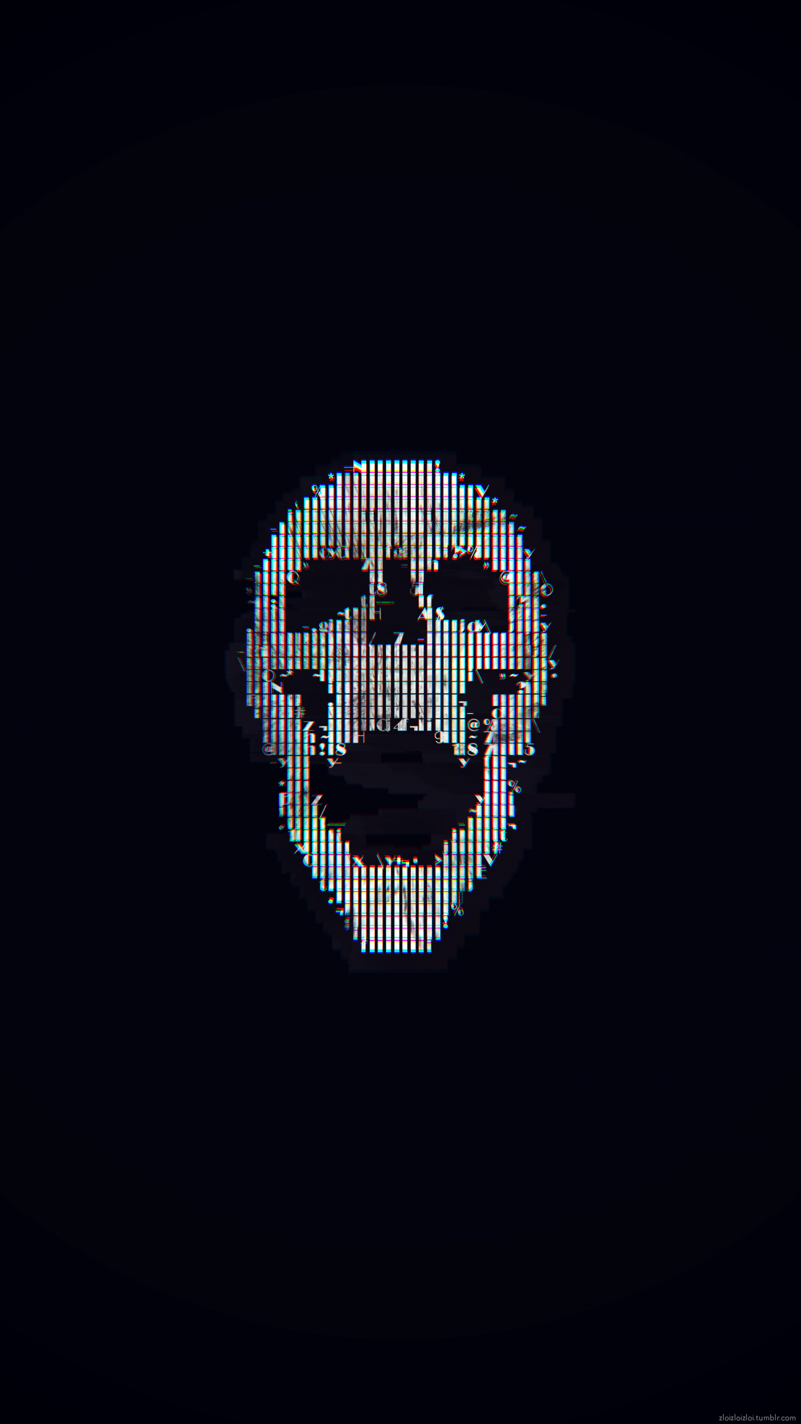 glitch art, abstract, ASCII art, skull