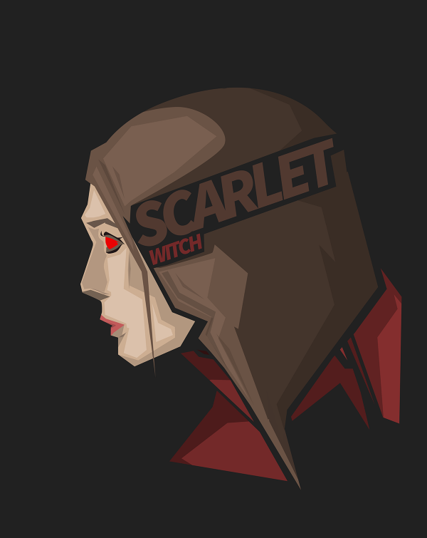 Marvel Comics,Scarlet Witch,grå bakgrund,illustration,tecknad serie,Kläder