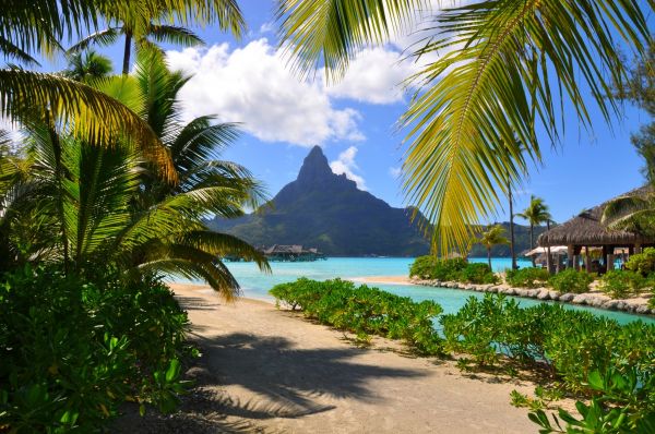 plaża,Bora Bora,2048x1360 px,Chmury,Polinezja Francuska,krajobraz