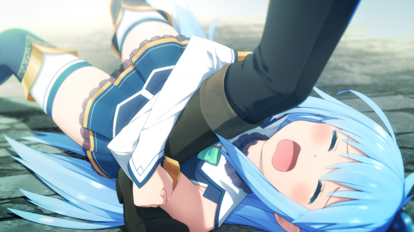 anime,anime tytöt,valkoinen iho,kawaii girl,sininen hiukset,aqua KonoSuba