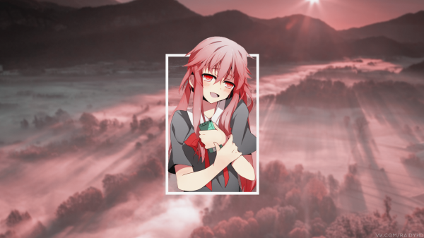 Anime,Filles anime,picture in picture,Raidy hd,Mirai Nikki,Gasai Yuno