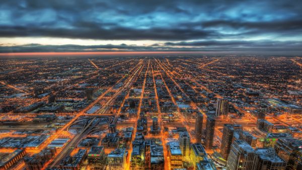 Trey Ratcliff,fotografování,Chicago,Spojené státy americké,panoráma města,světla