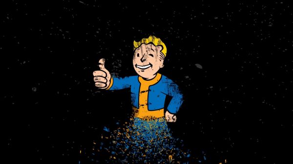 illustrasjon, tegnefilm, Falle ut, Vault Boy, Fallout 4, mørke